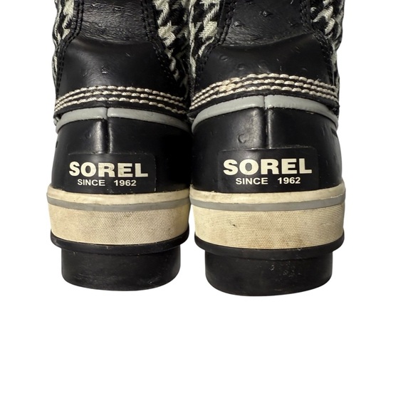 Sorel Tivoli Tweed Waterproof Ankle Winter Boots size 7 Houndstooth NL1627-068 - Picture 5 of 10